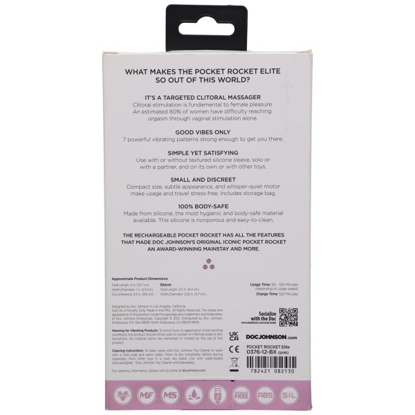 Pocket Rocket Elite Rechargeable Bullet With Removable Sleeve Pink - Image 6