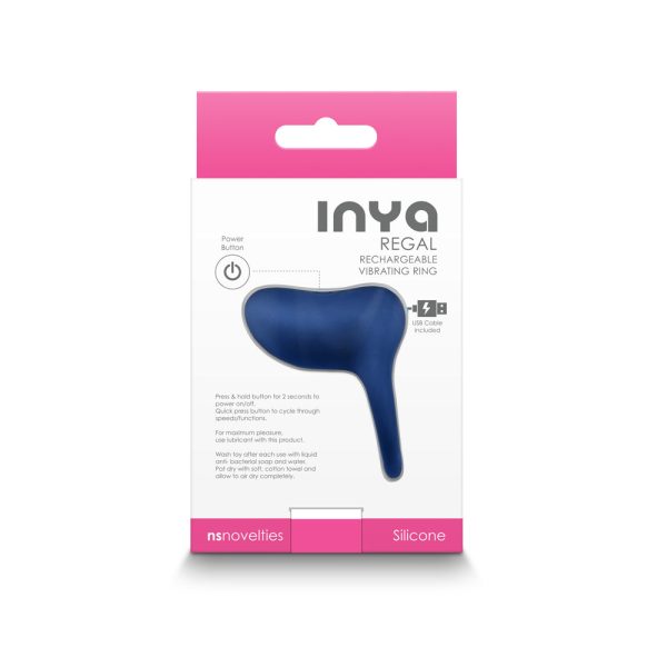 INYA Regal Rechargeable Vibrating Ring Blue - Image 3