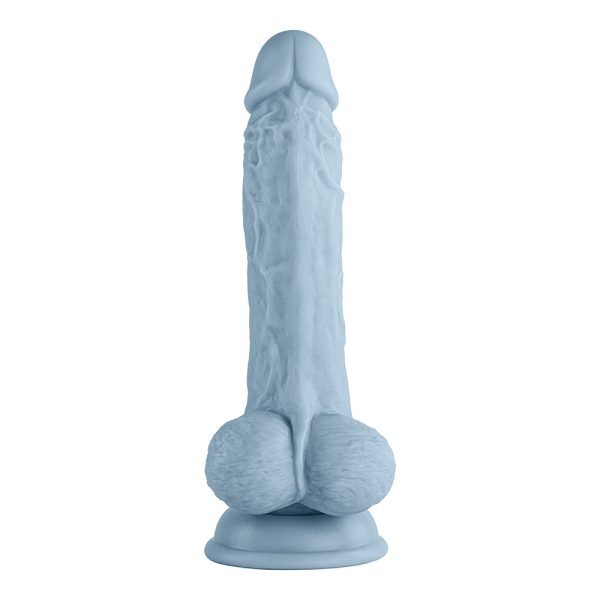 FemmeFunn Vortex Turbo Baller 2.0 8.25 in. Vibrating Rotating Dildo Light Blue - Image 3