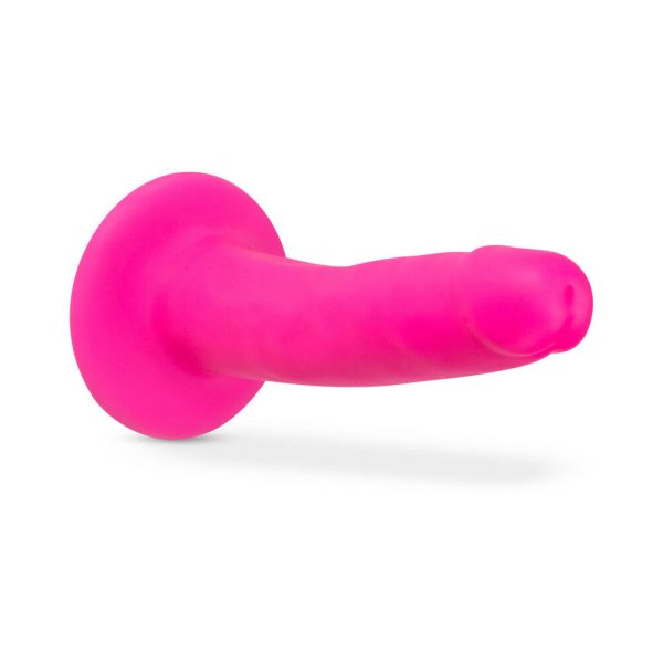 Neo Elite 6 in. Silicone Dual Density Dildo Neon Pink - Image 4
