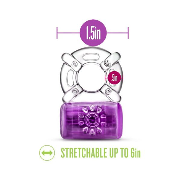 Play with Me Pleaser Rechargeable Vibrating C-Ring Purple - Image 6