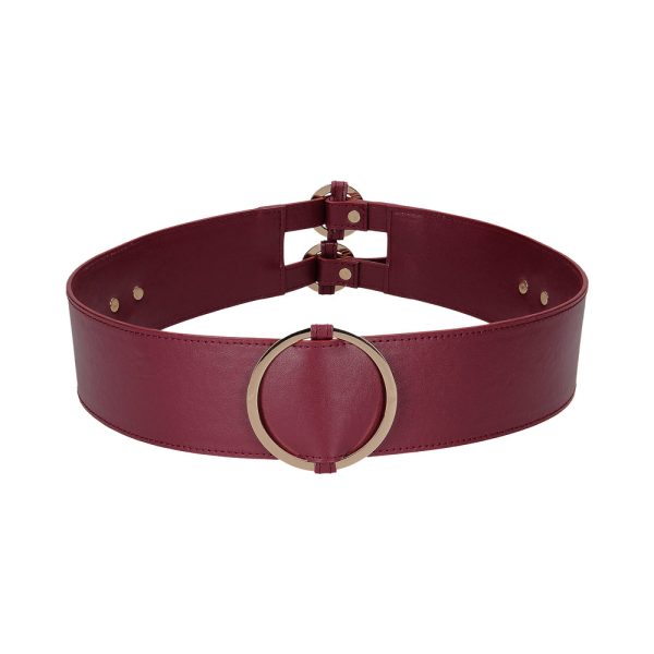 Ouch! Halo Ringed Waist Restraint Belt Burgundy S/M - Image 2