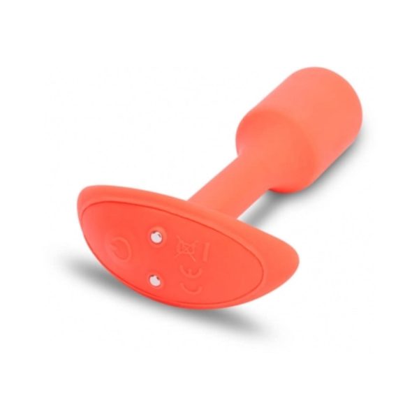 b-Vibe Vibrating Snug Plug 1 Rechargeable Weighted Silicone Anal Plug Orange - Image 6