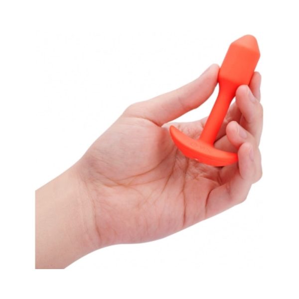 b-Vibe Vibrating Snug Plug 1 Rechargeable Weighted Silicone Anal Plug Orange - Image 7