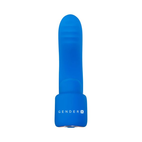 Gender X Flick It Rechargeable Flicking Dual Stimulation Silicone Finger Vibrator Blue - Image 7