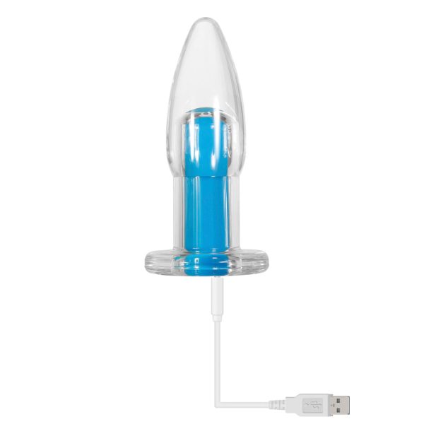 Gender X Electric Blue Rechargeable Remote-Controlled Vibrating Anal Plug Clear/Blue - Image 5