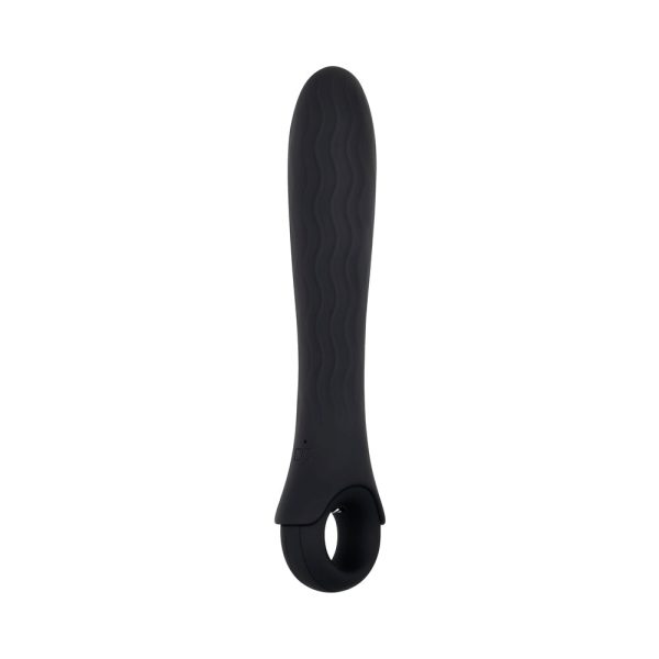 Gender X Powerhouse Rechargeable Textured Silicone Vibrator With Ring Handle Black - Image 4