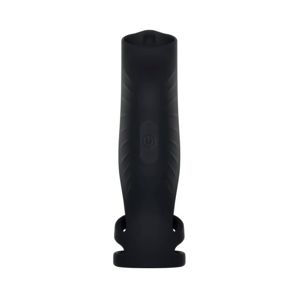 Gender X Rocketeer Rechargeable Triple-Ring Vibrating Silicone Penis Sheath Black - Image 2