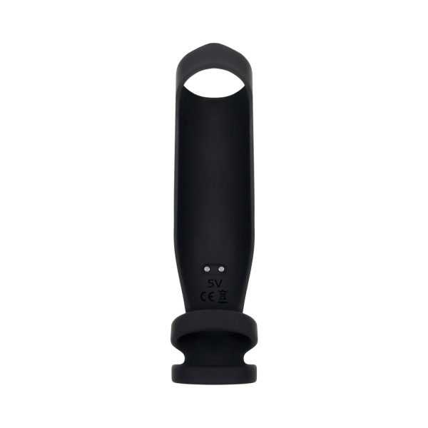 Gender X Rocketeer Rechargeable Triple-Ring Vibrating Silicone Penis Sheath Black - Image 3