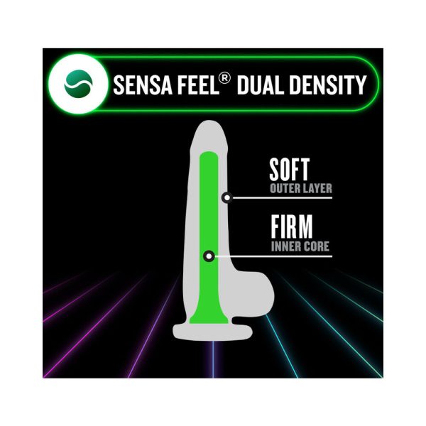 Neo Elite Glow in the Dark Viper 7 in. Dual-Density Dildo Neon Green - Image 5
