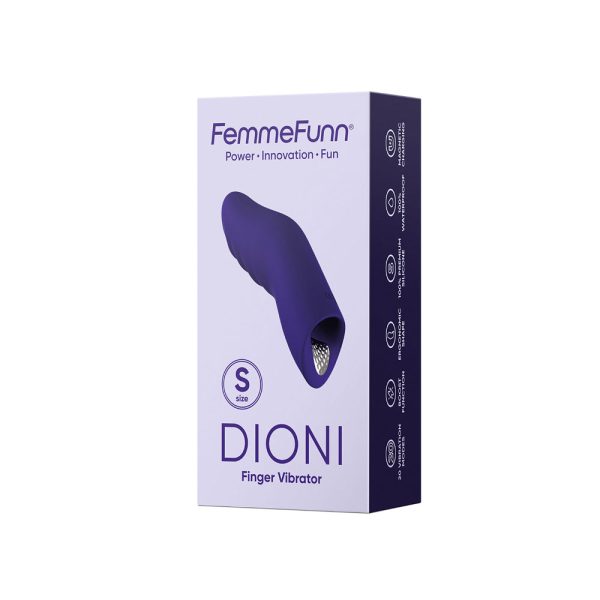 FemmeFunn Dioni Rechargeable Silicone Finger Vibrator Large Dark Purple - Image 5