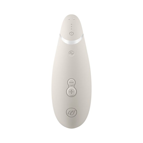 Womanizer Premium 2 Rechargeable Silicone Luxurious Pleasure Air Clitoral Stimulator Warm Gray - Image 2
