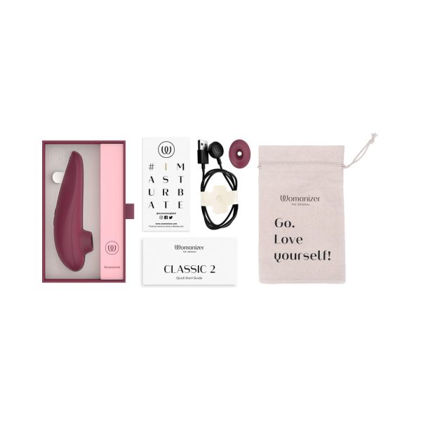 Womanizer Classic 2 Rechargeable Silicone Pleasure Air Clitoral Stimulator Bordeaux - Image 8