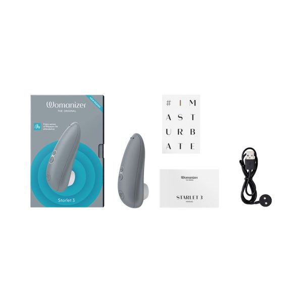 Womanizer Starlet 3 Rechargeable Silicone Compact Pleasure Air Clitoral Stimulator Gray - Image 3