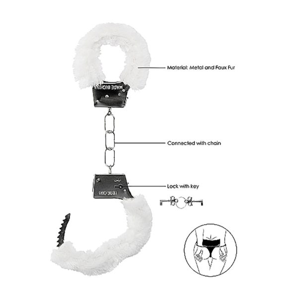 Ouch! Beginner''s Furry Handcuffs With Quick-Release White - Image 5