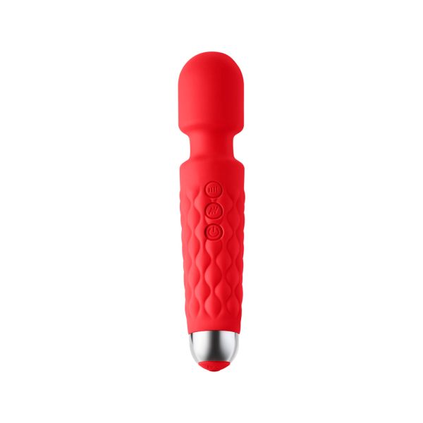 Luv Inc Lw96 Large Wand Rechargeable Flexible Silicone Vibrator Red - Image 2