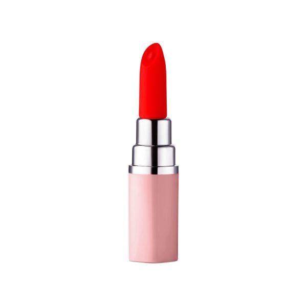 Luv Inc Lv57 Lipstick Vibrator Rechargeable Silicone Discreet Bullet with 3 Attachments Light Pink - Image 3