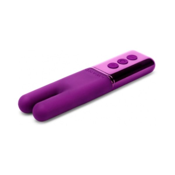 Le Wand Chrome Deux Rechargeable Silicone Mini Vibrator Dark Cherry - Image 4