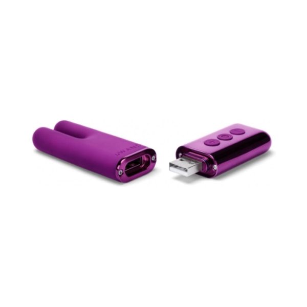 Le Wand Chrome Deux Rechargeable Silicone Mini Vibrator Dark Cherry - Image 5