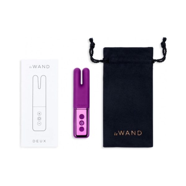 Le Wand Chrome Deux Rechargeable Silicone Mini Vibrator Dark Cherry - Image 6