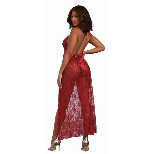 Dreamgirl Lace Gown & G-String Garnet XL Hanging - Image 2
