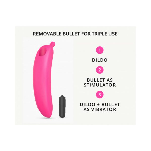 Love to Love Oh Oui Silicone Banana Vibrator Pink - Image 4