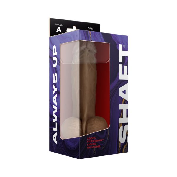 Shaft Model A: 8.5 in. Dual Density Silicone Dildo with Balls Oak - Image 4