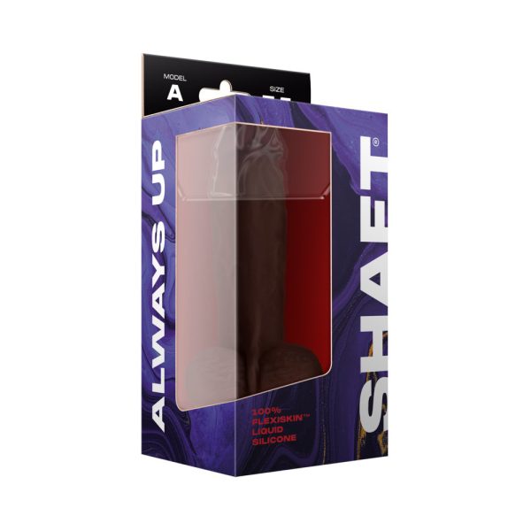 Shaft Model A: 7.5 in. Dual Density Silicone Dildo with Balls Mahogany - Image 4