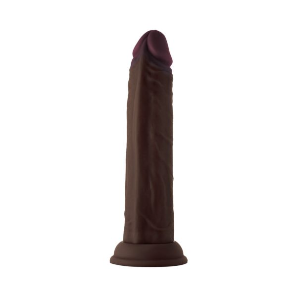 Shaft Model J: 8.5 in. Dual Density Silicone Dildo Mahogany - Image 2