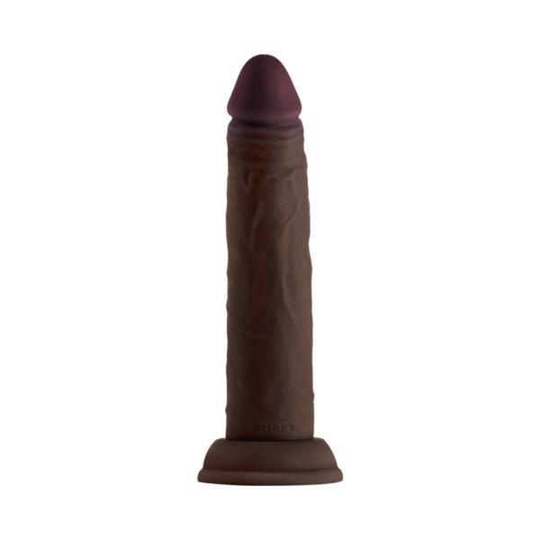 Shaft Model J: 7.5 in. Dual Density Silicone Dildo Mahogany - Image 3