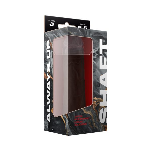 Shaft Model J: 6.5 in. Dual Density Silicone Dildo Mahogany - Image 4