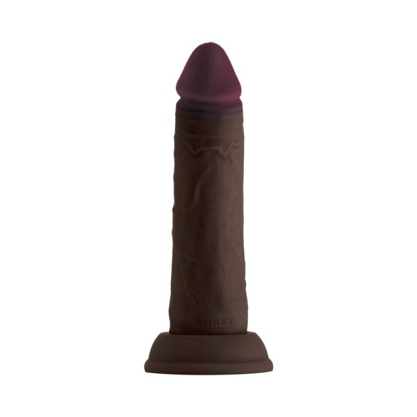 Shaft Model J: 6.5 in. Dual Density Silicone Dildo Mahogany - Image 3