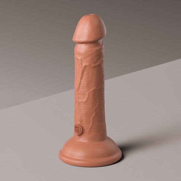 King Cock Elite 7 in. Dual Density Silicone Cock Realistic Dildo With Suction Cup Tan - Image 5