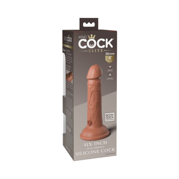 King Cock Elite 7 in. Dual Density Silicone Cock Realistic Dildo With Suction Cup Tan - Image 7