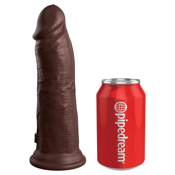 King Cock Elite 8 in. Dual Density Silicone Cock Realistic Dildo With Suction Cup Brown - Image 6