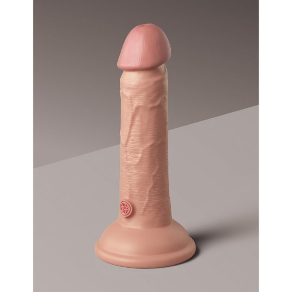 King Cock Elite 6 in. Vibrating Realistic Dildo With Suction Cup Beige - Image 4