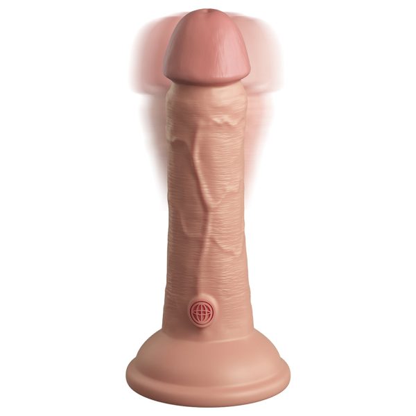 King Cock Elite 6 in. Vibrating Realistic Dildo With Suction Cup Beige - Image 5