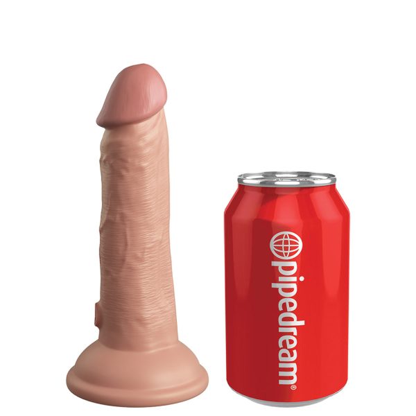 King Cock Elite 6 in. Vibrating Realistic Dildo With Suction Cup Beige - Image 6