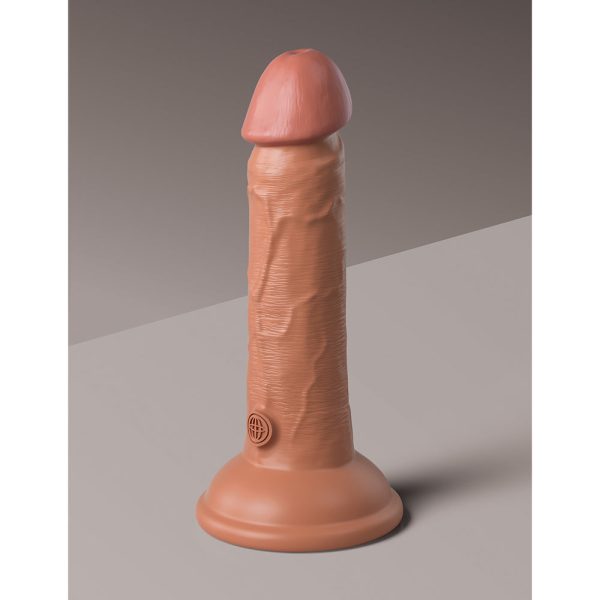 King Cock Elite 6 in. Vibrating Realistic Dildo With Suction Cup Tan - Image 4
