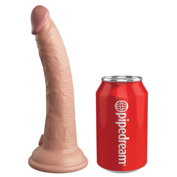King Cock Elite 7 in. Vibrating Realistic Dildo With Suction Cup Beige - Image 6