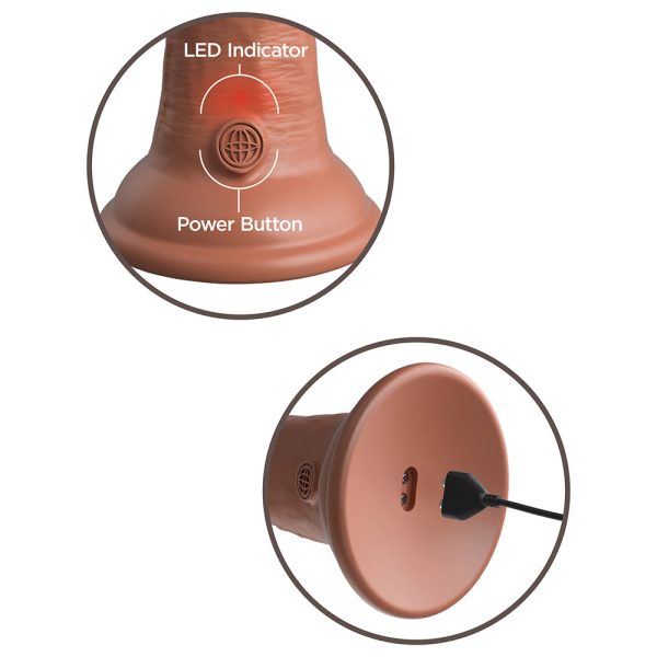 King Cock Elite 8 in. Vibrating Realistic Dildo With Suction Cup Tan - Image 8