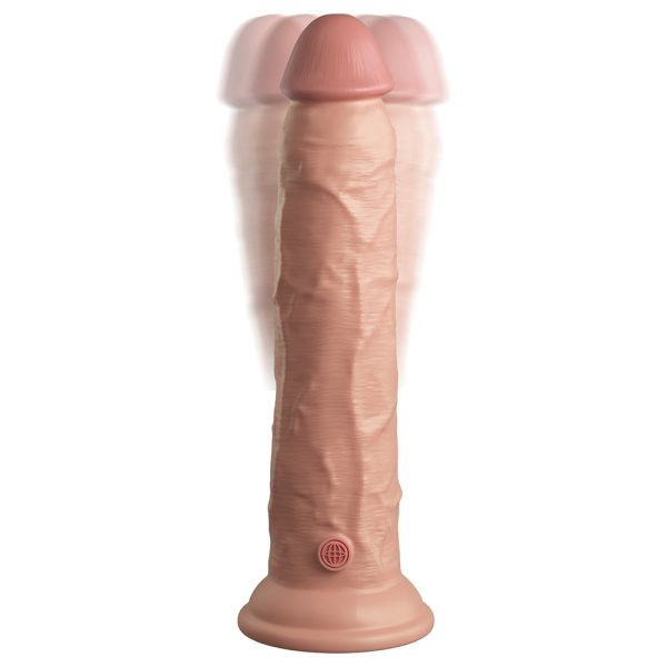 King Cock Elite 9 in. Vibrating Dual Density Silicone Realistic Dildo Beige - Image 5