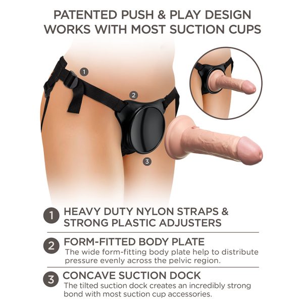 King Cock Elite Beginner''s Silicone Body Dock Kit With Dildo Beige/Black - Image 6