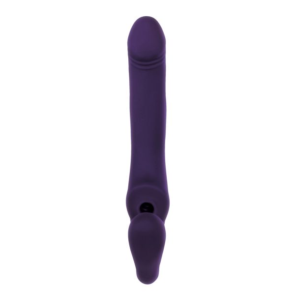 Evolved 2 Become 1 Rechargeable Remote-Controlled Silicone Strapless Strap-On With Suction Purple - Image 9