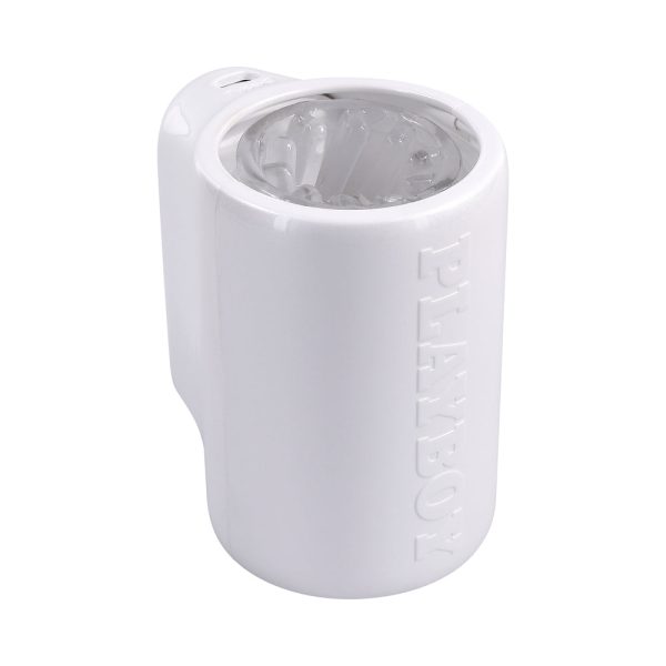 Playboy Spin Doctor Rechargeable Spinning Stroker TPE Sleeve White - Image 2