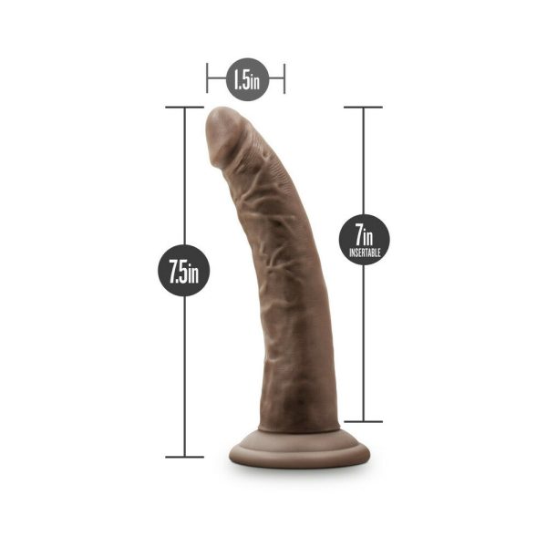 Dr. Skin Glide Realistic 7.5 in. Self-Lubricating Dildo Brown - Image 5