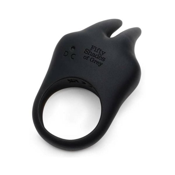Fifty Shades of Grey Sensation Rechargeable Silicone Vibrating Rabbit Love Ring Black - Image 2