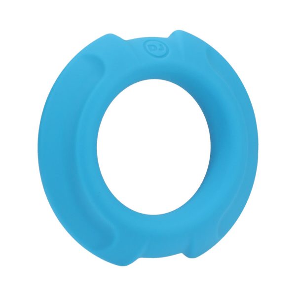 OptiMALE FlexiSteel Silicone, Metal Core Cock Ring 35 mm Blue - Image 4