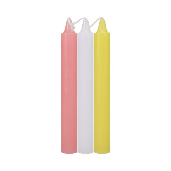 Japanese Drip Candles 3-Pack Pink, White, Yellow - Image 2