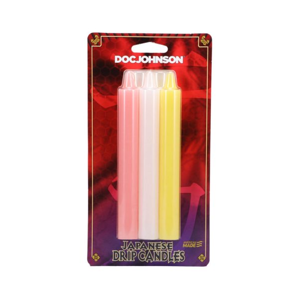 Japanese Drip Candles 3-Pack Pink, White, Yellow - Image 6